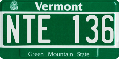 VT license plate NTE136