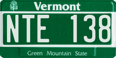 VT license plate NTE138