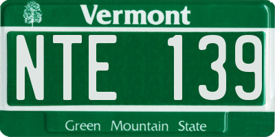 VT license plate NTE139
