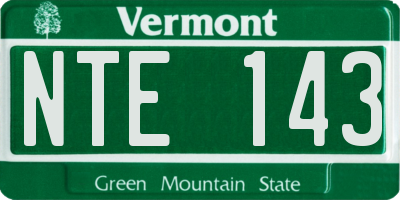 VT license plate NTE143