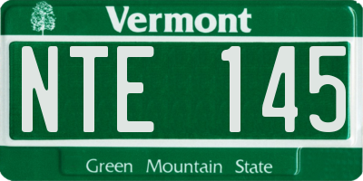 VT license plate NTE145