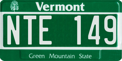 VT license plate NTE149