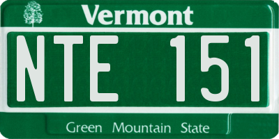 VT license plate NTE151