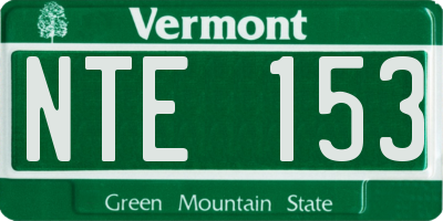 VT license plate NTE153