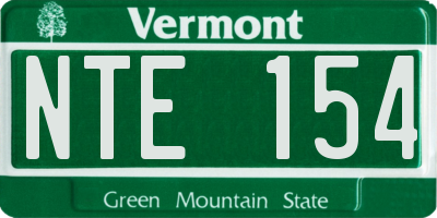 VT license plate NTE154