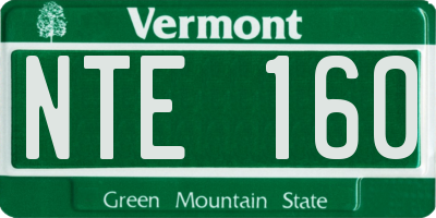 VT license plate NTE160