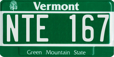 VT license plate NTE167