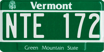 VT license plate NTE172