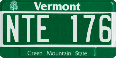 VT license plate NTE176