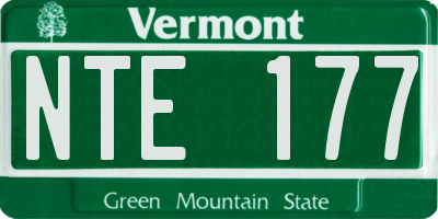 VT license plate NTE177