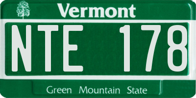 VT license plate NTE178