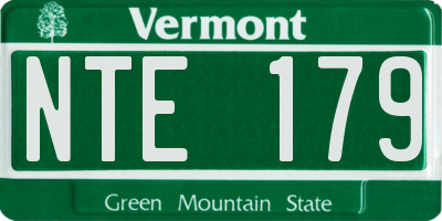 VT license plate NTE179