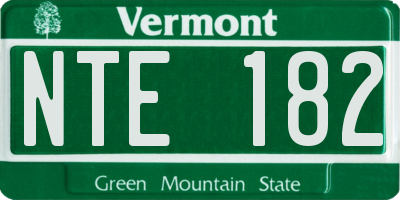 VT license plate NTE182