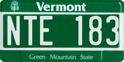 VT license plate NTE183