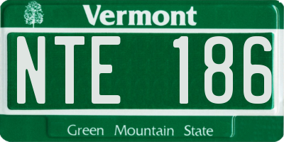VT license plate NTE186