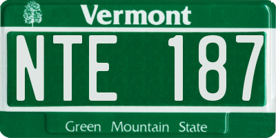 VT license plate NTE187