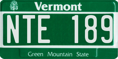 VT license plate NTE189