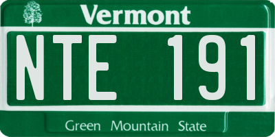 VT license plate NTE191