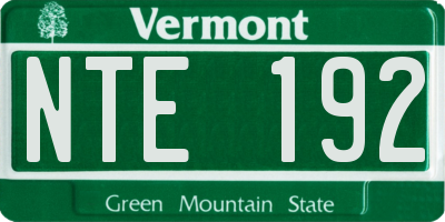 VT license plate NTE192