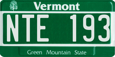 VT license plate NTE193