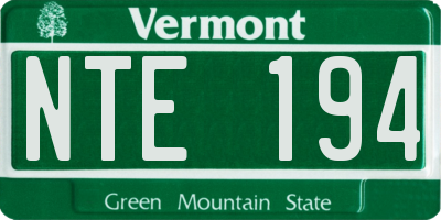 VT license plate NTE194