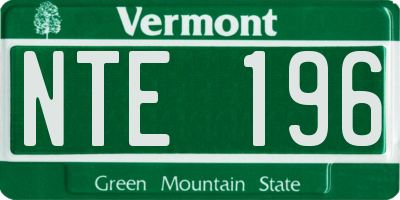 VT license plate NTE196