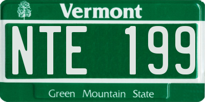 VT license plate NTE199