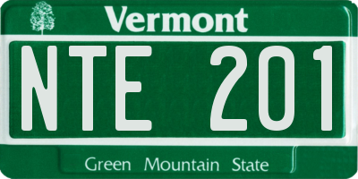 VT license plate NTE201