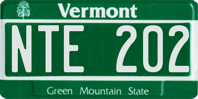 VT license plate NTE202