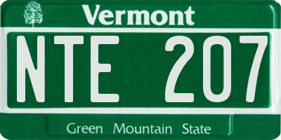 VT license plate NTE207