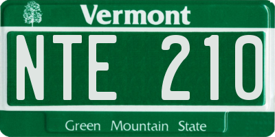 VT license plate NTE210