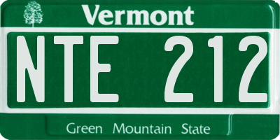 VT license plate NTE212
