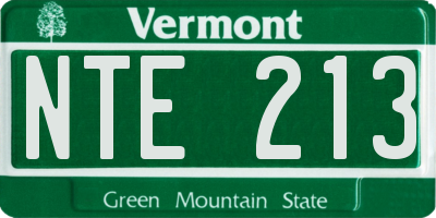VT license plate NTE213
