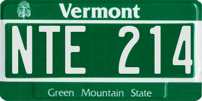 VT license plate NTE214