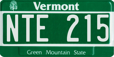 VT license plate NTE215