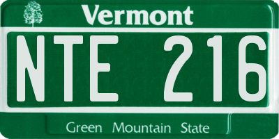 VT license plate NTE216