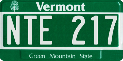 VT license plate NTE217