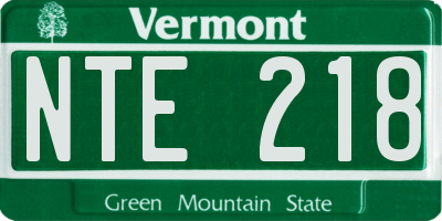 VT license plate NTE218