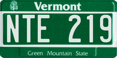 VT license plate NTE219