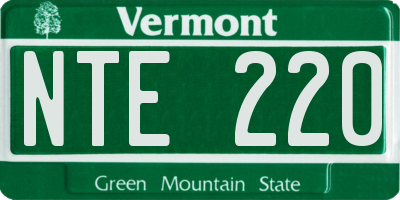VT license plate NTE220