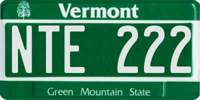 VT license plate NTE222