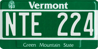 VT license plate NTE224