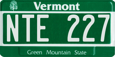 VT license plate NTE227