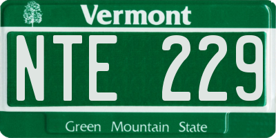 VT license plate NTE229