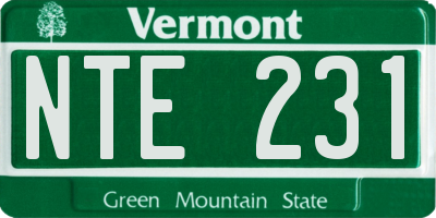 VT license plate NTE231