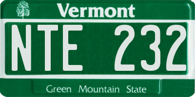 VT license plate NTE232
