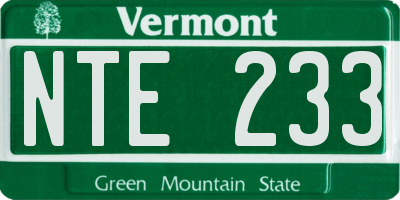 VT license plate NTE233