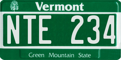 VT license plate NTE234