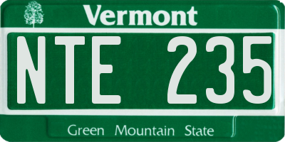 VT license plate NTE235