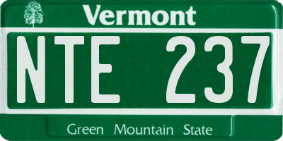 VT license plate NTE237